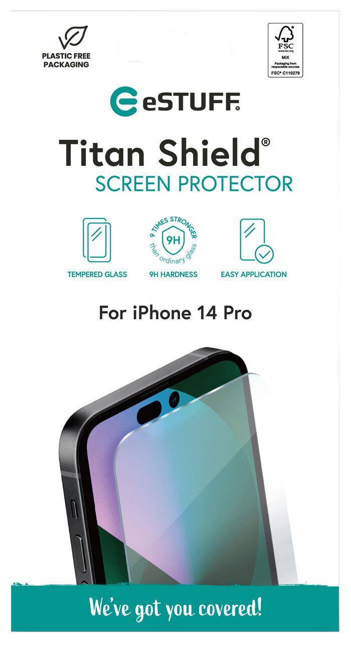 eSTUFF Titan Shield Screen Protector für das Apple iPhone 14 Pro - Clear eSTUFF Titan Shield Screen Protector für das Apple iPhone 14 Pro - Clear